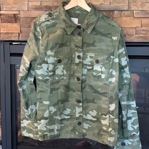 GAP Military Style Camo Shirt Jacket, size L, NWT